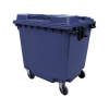 Контейнер для мусора 1100л L 137,3см w 126,0см h 135,8см c плоской крышкой, на 4-х колёсах и педалью, пластик синий