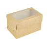 Коробка для кондитерских изделий с окном 160х100х100 мм бумага крафт
