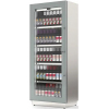 Шкаф холодильный для вина, 162бут., 1 дверь стекло, 4 полки, ножки, +4С, дин.охл., LED, серый алюминий, R290, рама серая